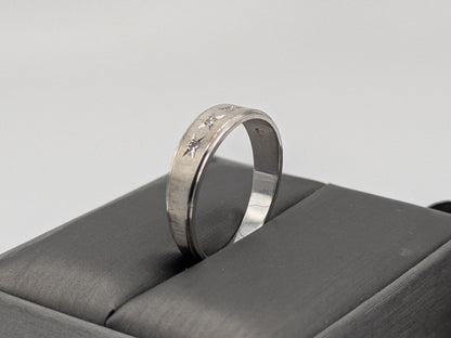 14k White Gold Diamond Mens Channel Set Half Wedding Band Anniversary Ring