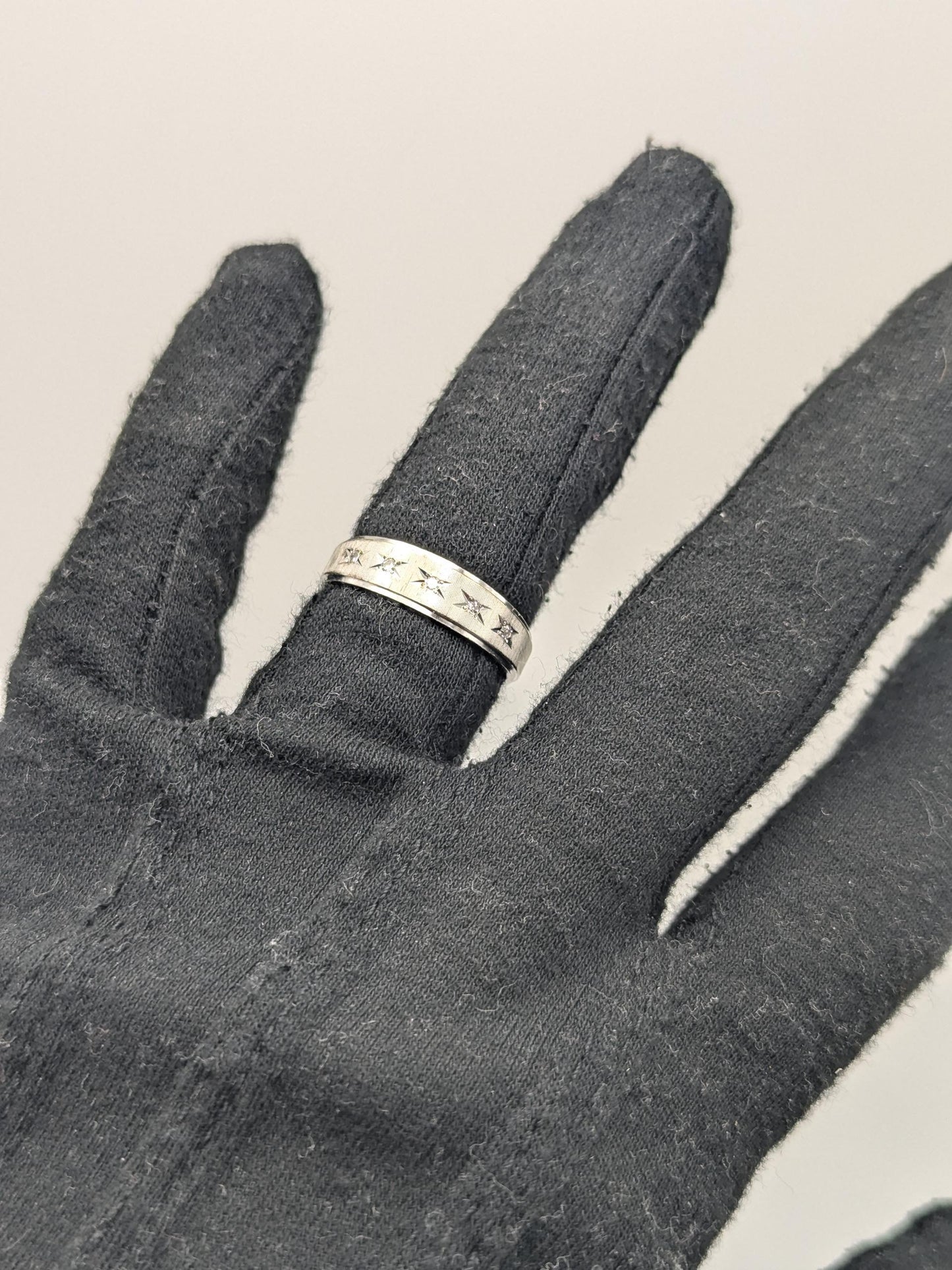 14k White Gold Diamond Mens Channel Set Half Wedding Band Anniversary Ring