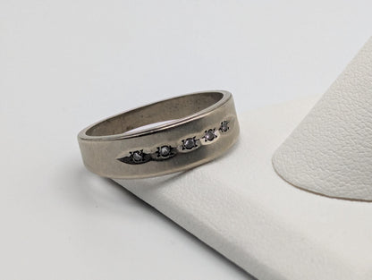 14k White Gold Diamond Mens Channel Set Half Wedding Band Anniversary Ring