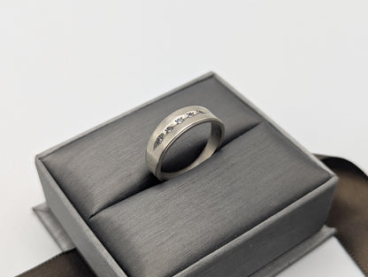 14k White Gold Diamond Mens Channel Set Half Wedding Band Anniversary Ring