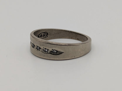 14k White Gold Diamond Mens Channel Set Half Wedding Band Anniversary Ring