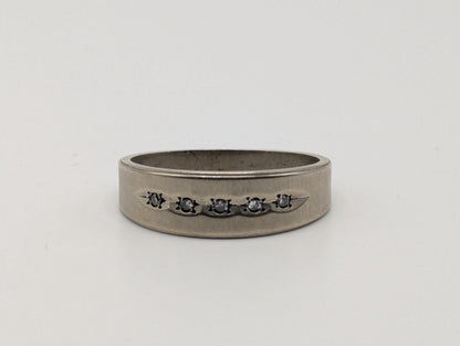 14k White Gold Diamond Mens Channel Set Half Wedding Band Anniversary Ring