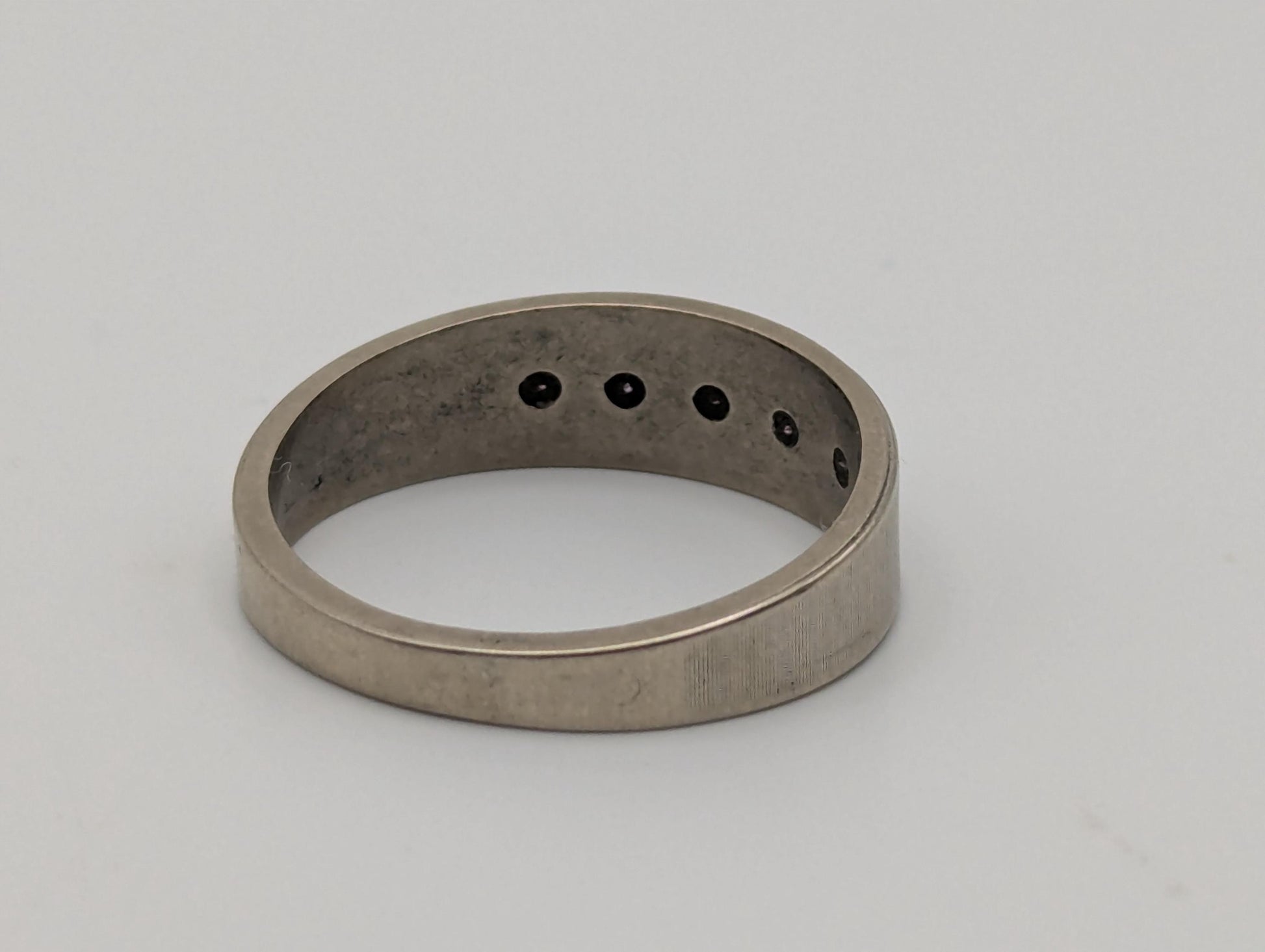 14k White Gold Diamond Mens Channel Set Half Wedding Band Anniversary Ring