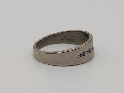 14k White Gold Diamond Mens Channel Set Half Wedding Band Anniversary Ring
