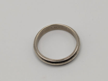 14k White Gold Mens with Milgrain Edge Wedding Band Anniversary Ring Comfort