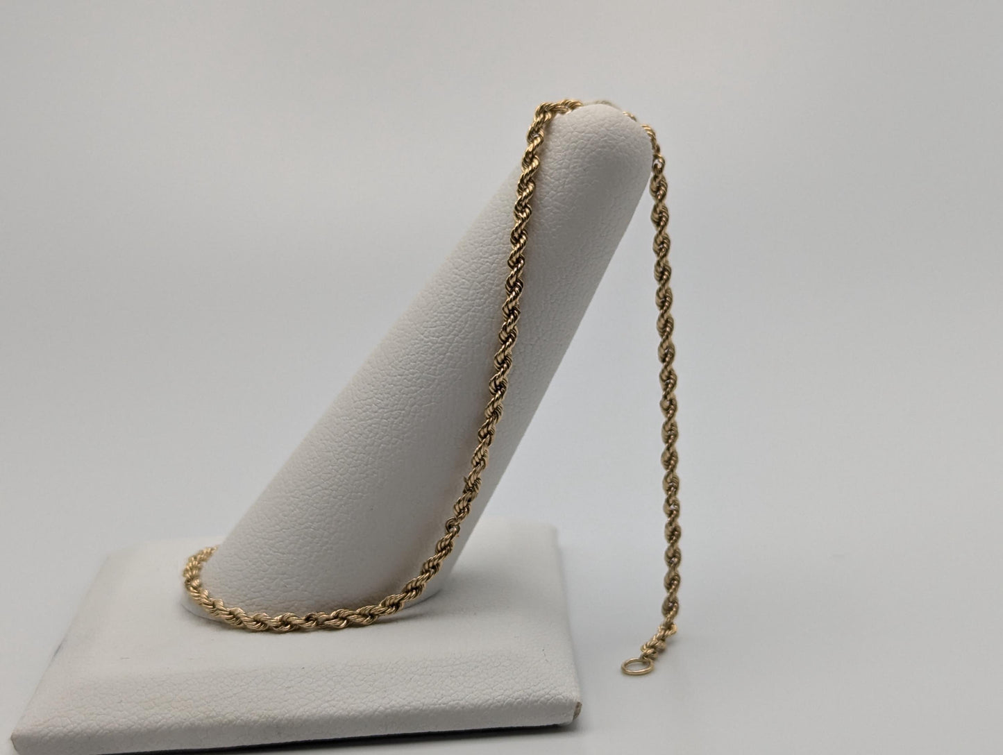 14k Yellow Gold 1.7mm Twisted Rope 7" Bracelet Chain Classic Gold Rope Chain