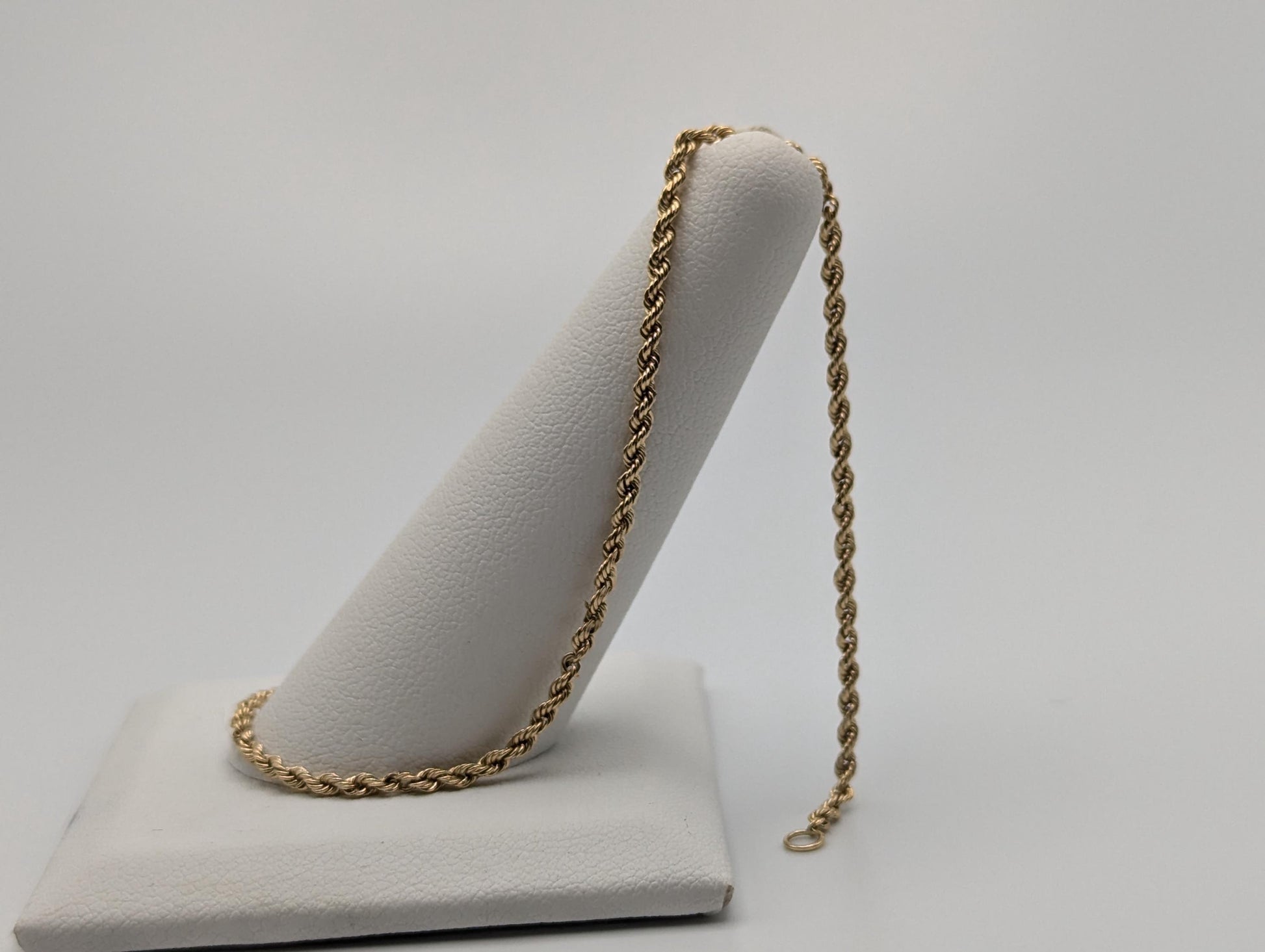 14k Yellow Gold 1.7mm Twisted Rope 7" Bracelet Chain Classic Gold Rope Chain