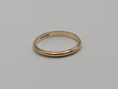 14k Yellow Gold Comfort Fit Miligrain Edge Band Ring