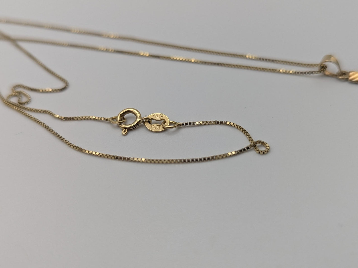 14k Yellow Gold Cross Christian Jesus Pendant Necklace Box Chain 18"