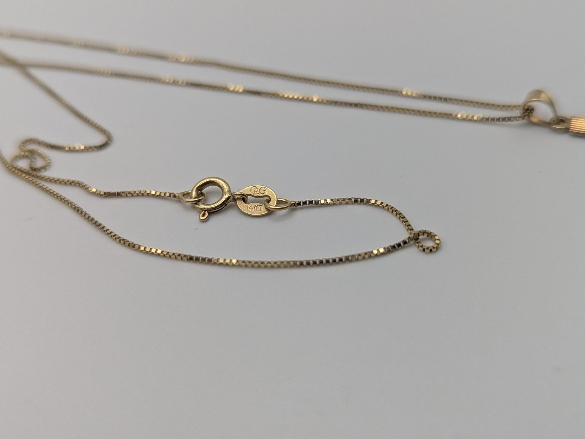 14k Yellow Gold Cross Christian Jesus Pendant Necklace Box Chain 18"