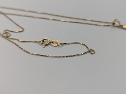 14k Yellow Gold Cross Christian Jesus Pendant Necklace Box Chain 18"