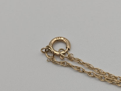 14k Yellow Gold Dainty Opal Necklace Chain with Pendant