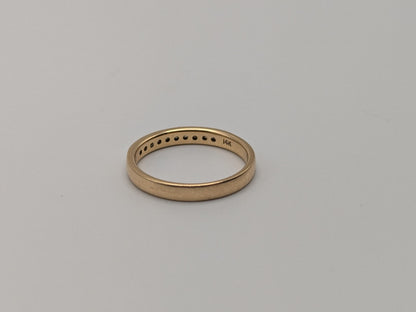 14k Yellow Gold Diamond Eternity Wedding Band Anniversary Half eternity Women