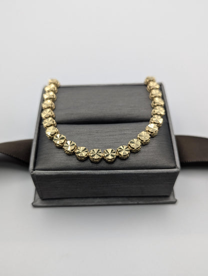 14k Yellow Gold HEAVY 10gr Link 8" Circular Link Bracelet Speciality Chain Link