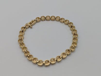 14k Yellow Gold HEAVY 10gr Link 8" Circular Link Bracelet Speciality Chain Link