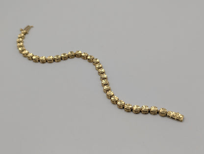 14k Yellow Gold HEAVY 10gr Link 8" Circular Link Bracelet Speciality Chain Link