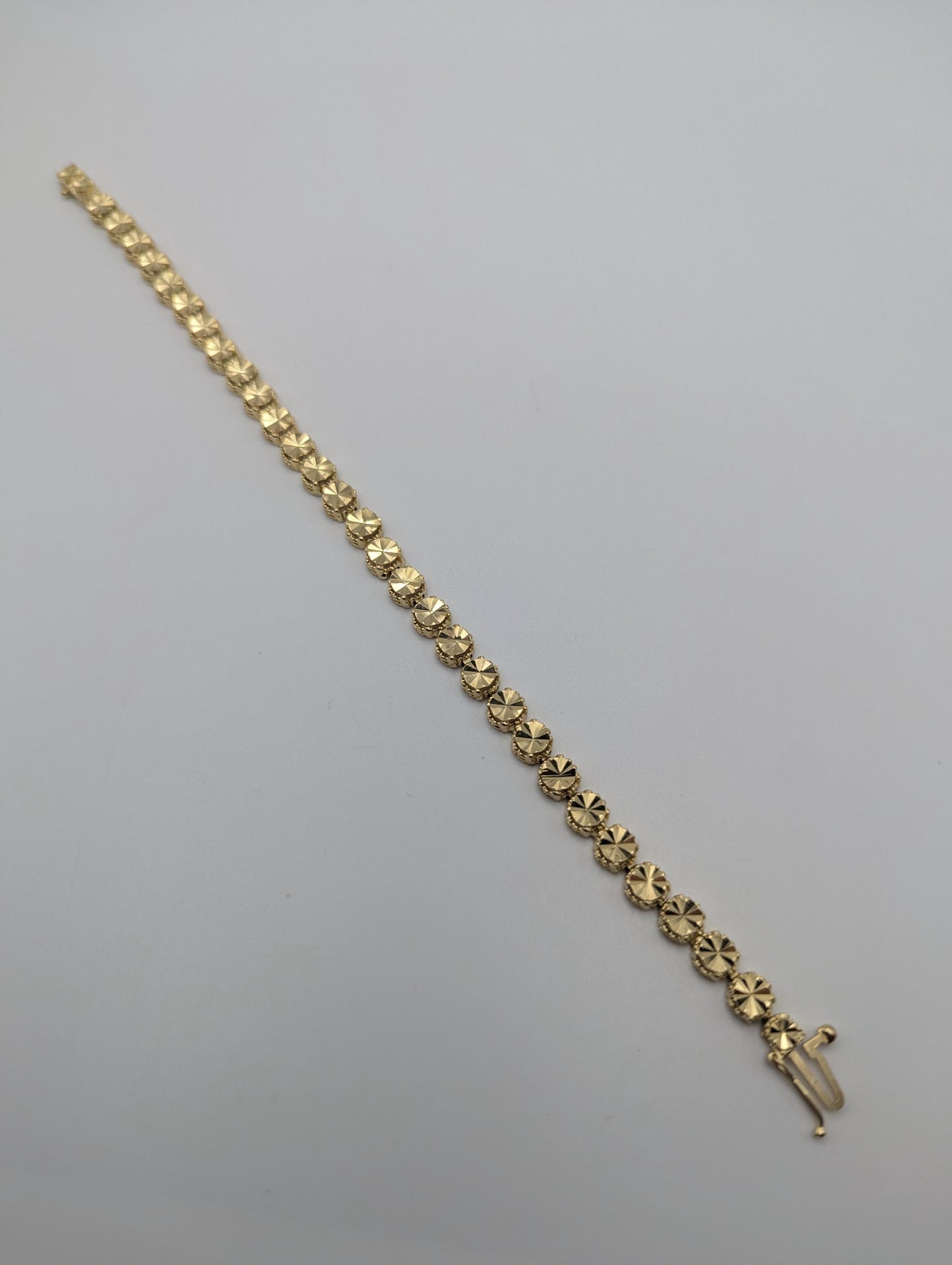 14k Yellow Gold HEAVY 10gr Link 8" Circular Link Bracelet Speciality Chain Link