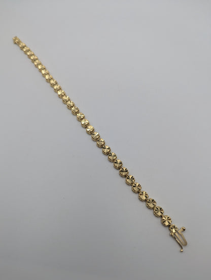 14k Yellow Gold HEAVY 10gr Link 8" Circular Link Bracelet Speciality Chain Link