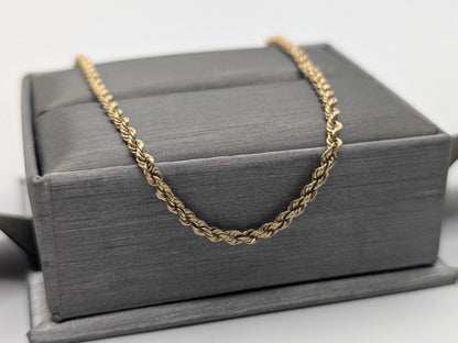 14k Yellow Gold HEAVY 6.4 gr Classic Rope Chain 17" Classic Gold Silk Rope
