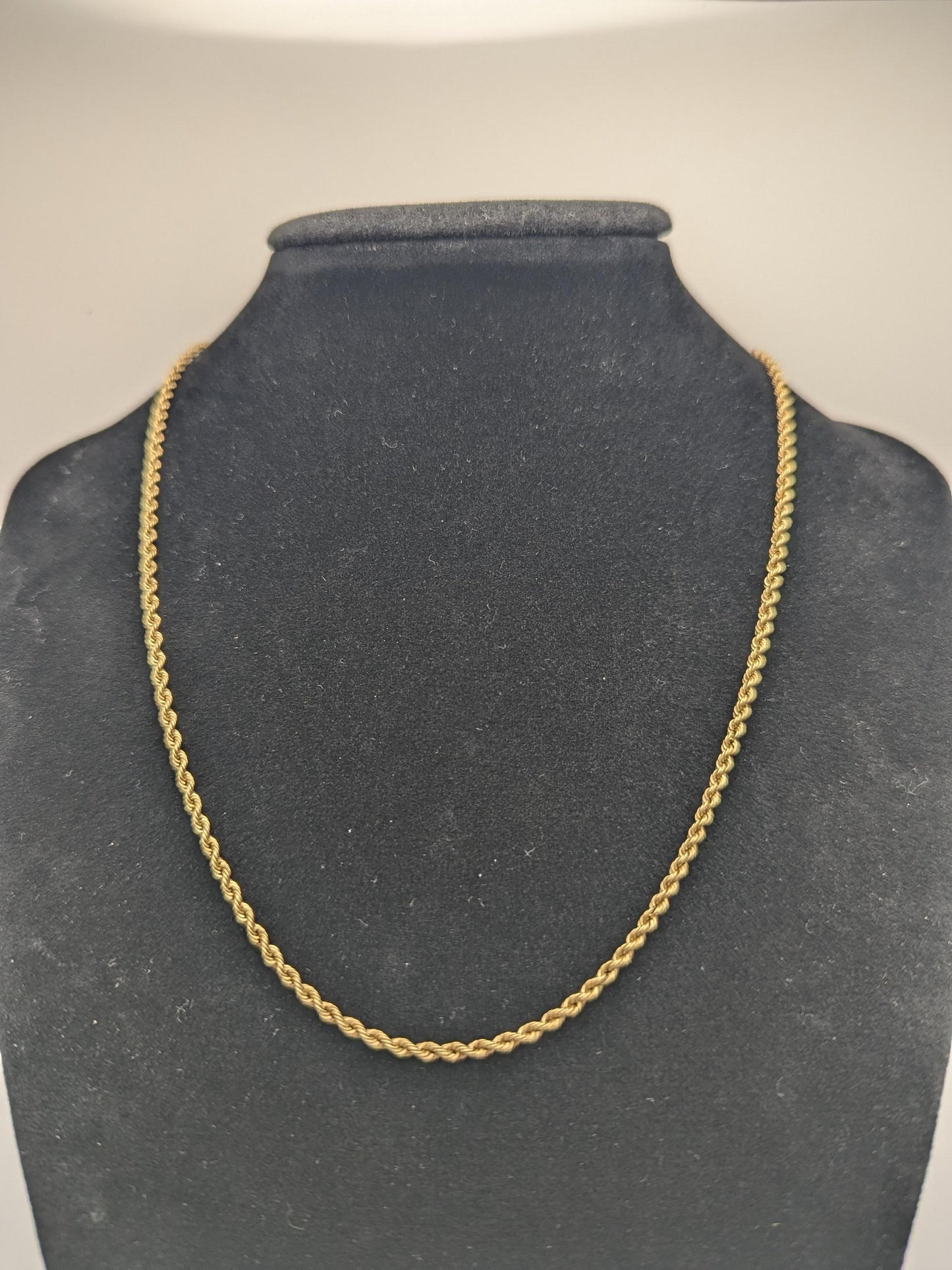 14k Yellow Gold HEAVY 6.4 gr Classic Rope Chain 17" Classic Gold Silk Rope