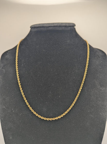 14k Yellow Gold HEAVY 6.4 gr Classic Rope Chain 17" Classic Gold Silk Rope