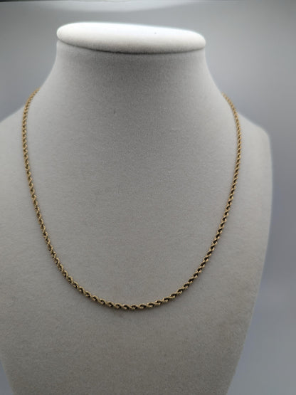 14k Yellow Gold HEAVY 6.4 gr Classic Rope Chain 17" Classic Gold Silk Rope