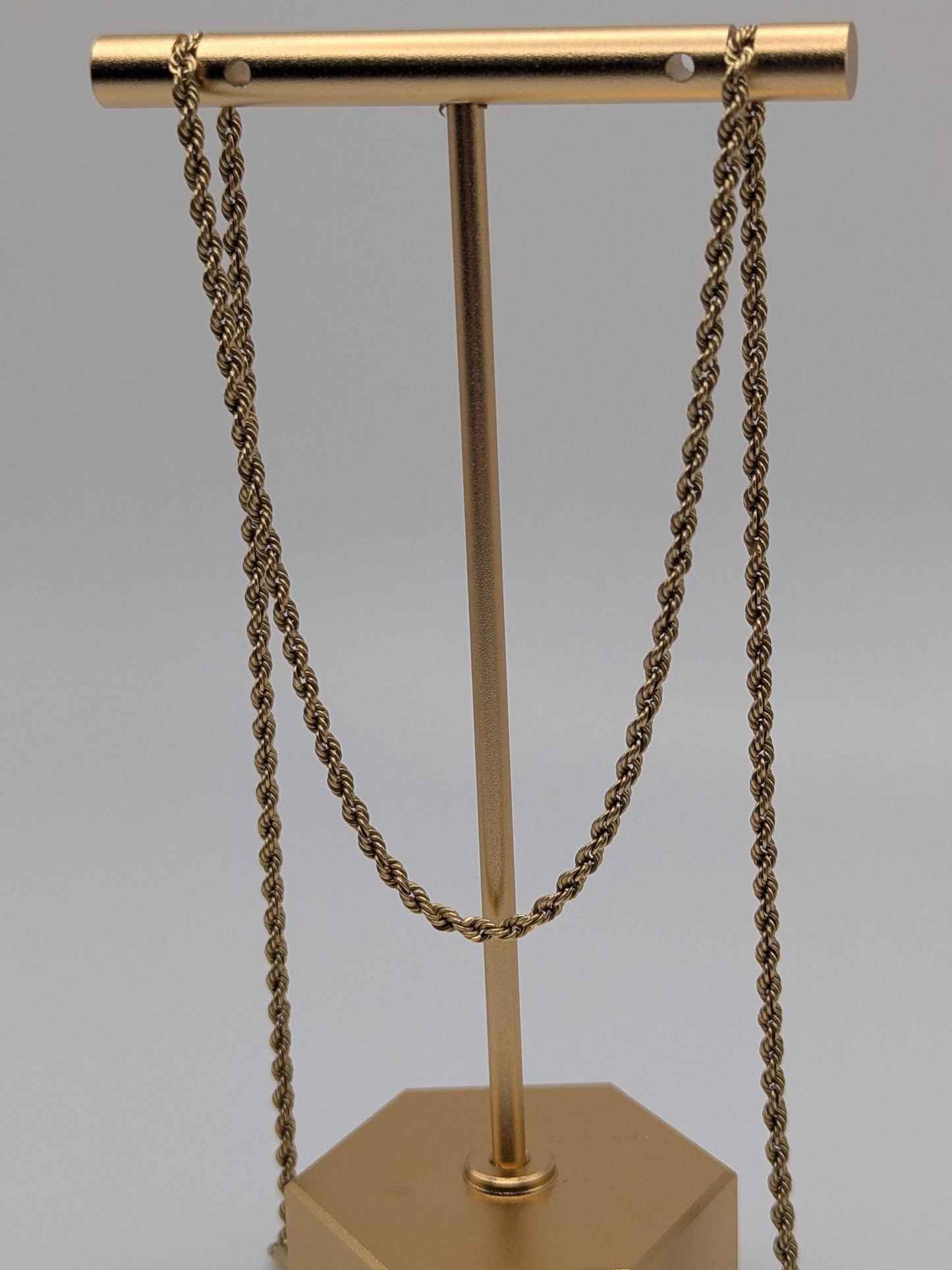 14k Yellow Gold HEAVY 6.4 gr Classic Rope Chain 17" Classic Gold Silk Rope