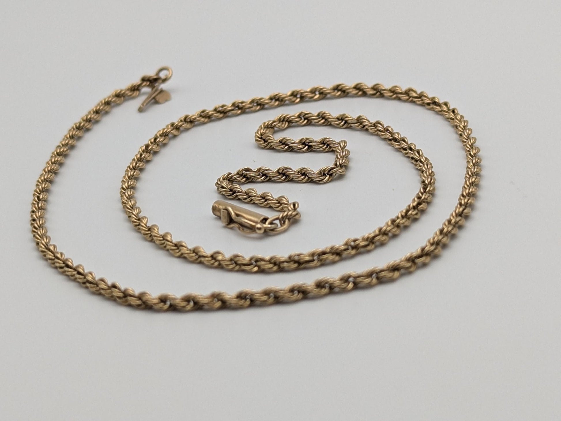 14k Yellow Gold HEAVY 6.4 gr Classic Rope Chain 17" Classic Gold Silk Rope