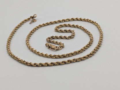 14k Yellow Gold HEAVY 6.4 gr Classic Rope Chain 17" Classic Gold Silk Rope