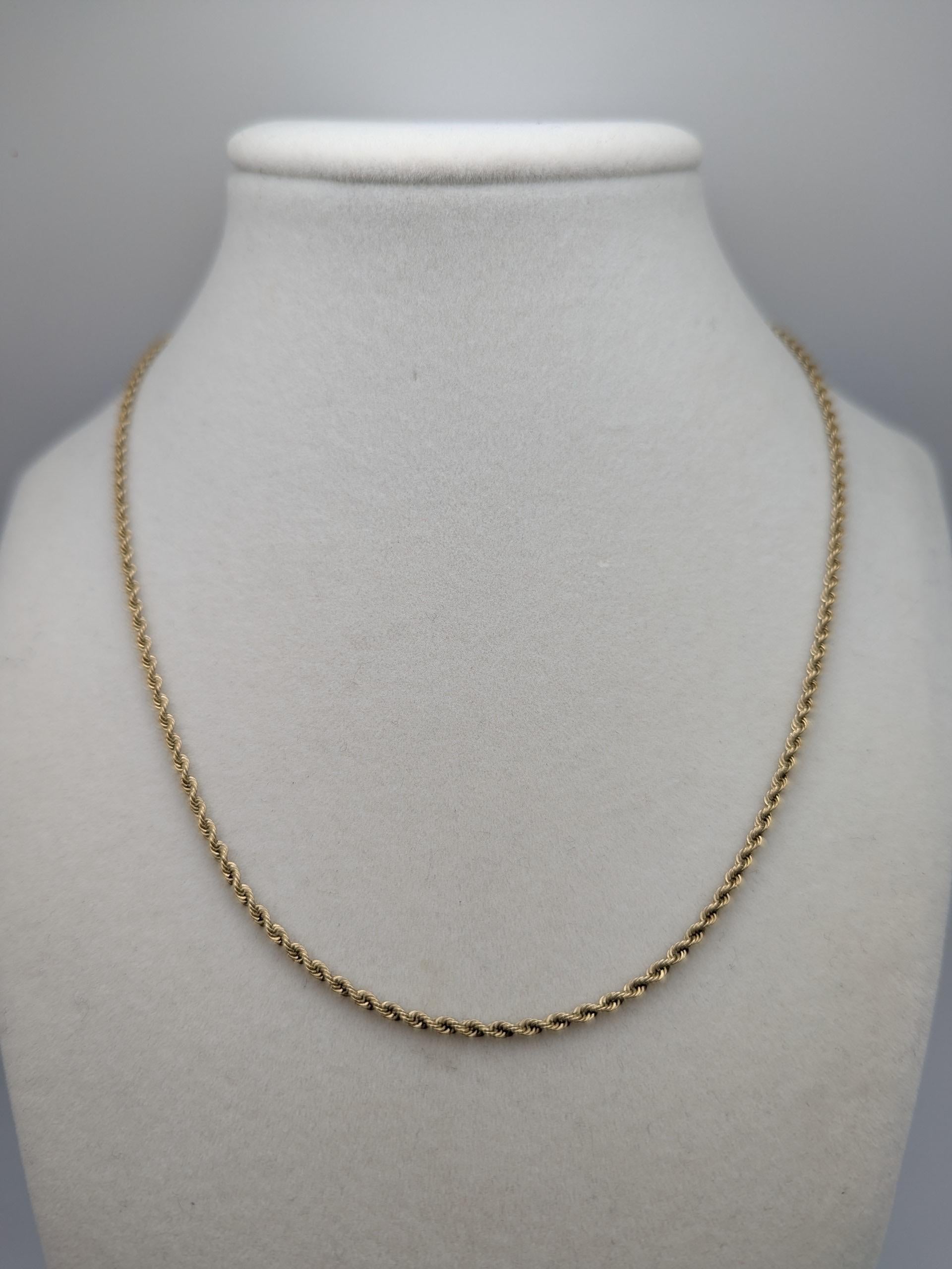 14k Yellow Gold HEAVY 6.4 gr Classic Rope Chain 17" Classic Gold Silk Rope