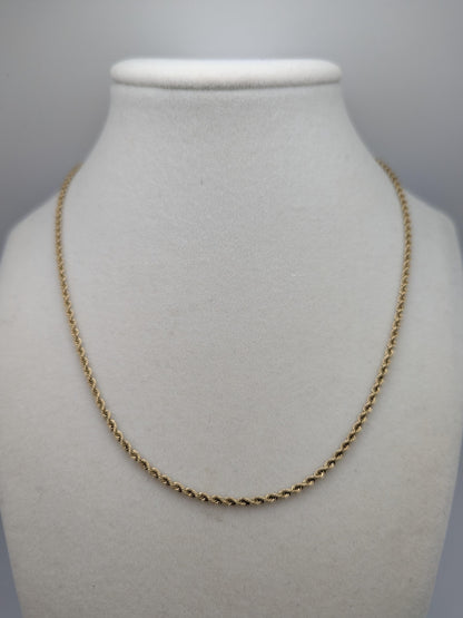 14k Yellow Gold HEAVY 6.4 gr Classic Rope Chain 17" Classic Gold Silk Rope