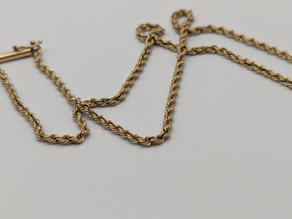 14k Yellow Gold HEAVY 6.4 gr Classic Rope Chain 17" Classic Gold Silk Rope