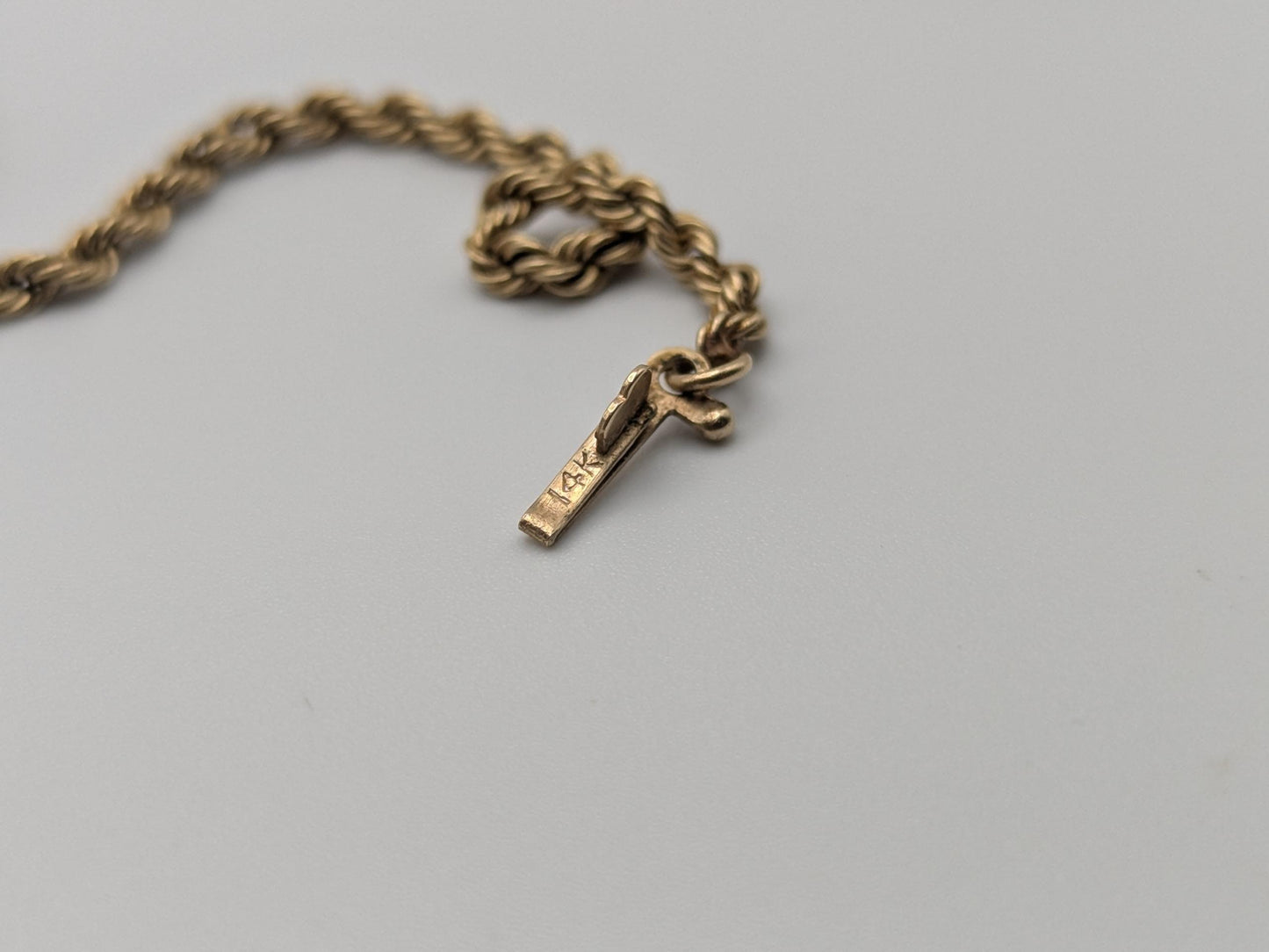 14k Yellow Gold HEAVY 6.4 gr Classic Rope Chain 17" Classic Gold Silk Rope