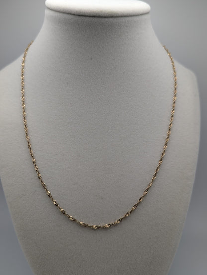 14k Yellow Gold ITALY Twisted Rope Chain. Speciality Italy Arafin Necklace 17"