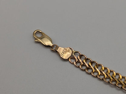 14k Yellow Gold Infinity Link Italian Bracelet. 14k Italian Infinity Bracelet 7