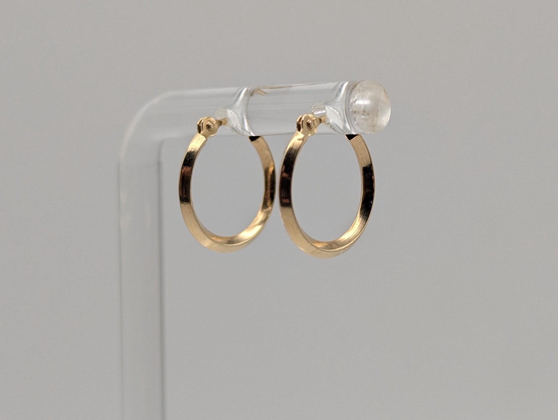 14k Yellow Gold Small Hoop Hammered Round Earrings Dainty Gold Hoops Hinged