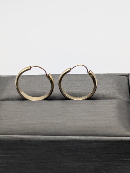 14k Yellow Gold Small Hoop Round Earrings Dainty Gold Hoops Hinged