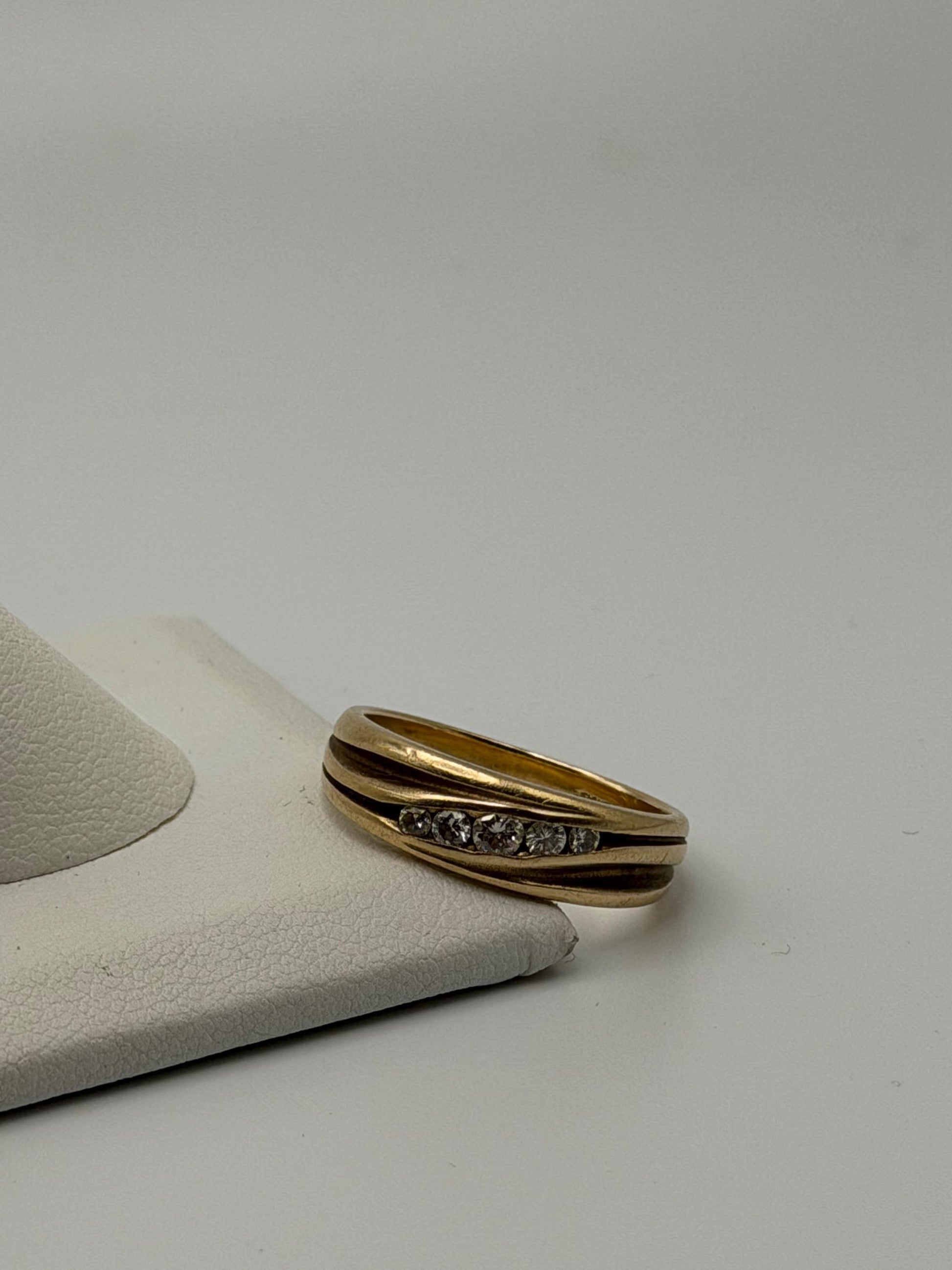 14k Yellow Gold Solid Gold Diamond Wedding Band Anniversary Ring
