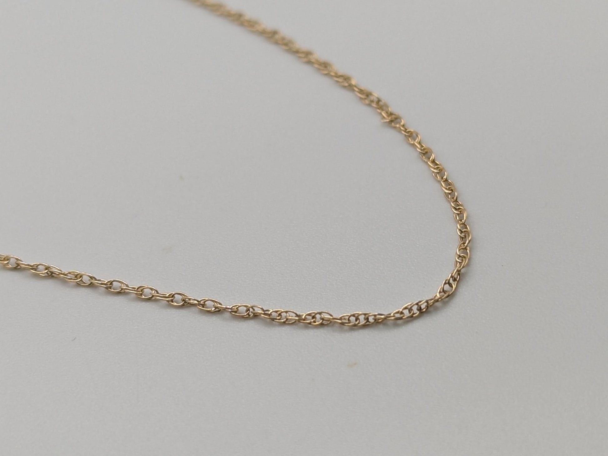 Dainty 14k Yellow Solid Gold Chain Link Necklace 18"