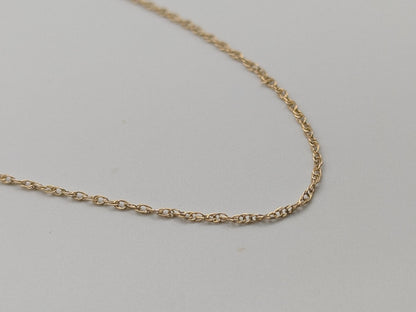 Dainty 14k Yellow Solid Gold Chain Link Necklace 18"