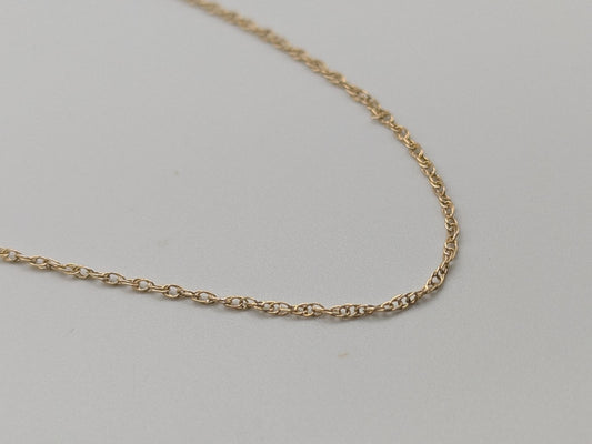 Dainty 14k Yellow Solid Gold Chain Link Necklace 18"