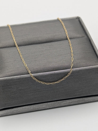 Dainty 14k Yellow Solid Gold Chain Link Necklace 18"