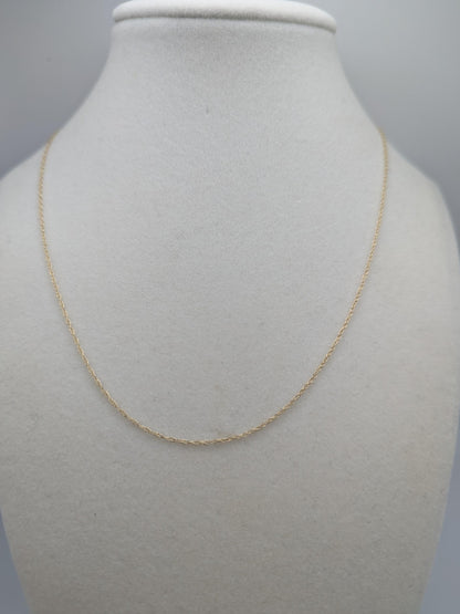Dainty 14k Yellow Solid Gold Chain Link Necklace 18"
