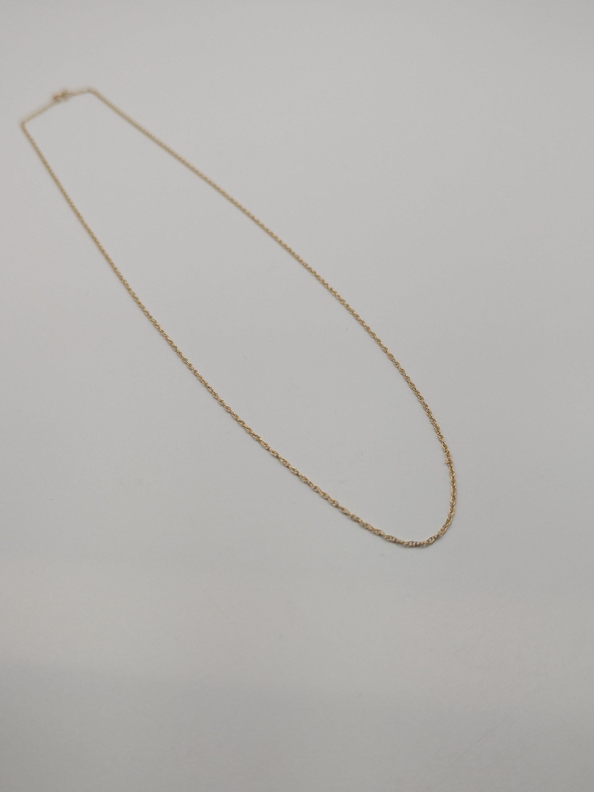 Dainty 14k Yellow Solid Gold Chain Link Necklace 18"