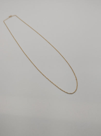 Dainty 14k Yellow Solid Gold Chain Link Necklace 18"