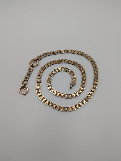 European 9k Antique Victorian HEAVY 15gr Gold Link Book Chain Necklace 20"
