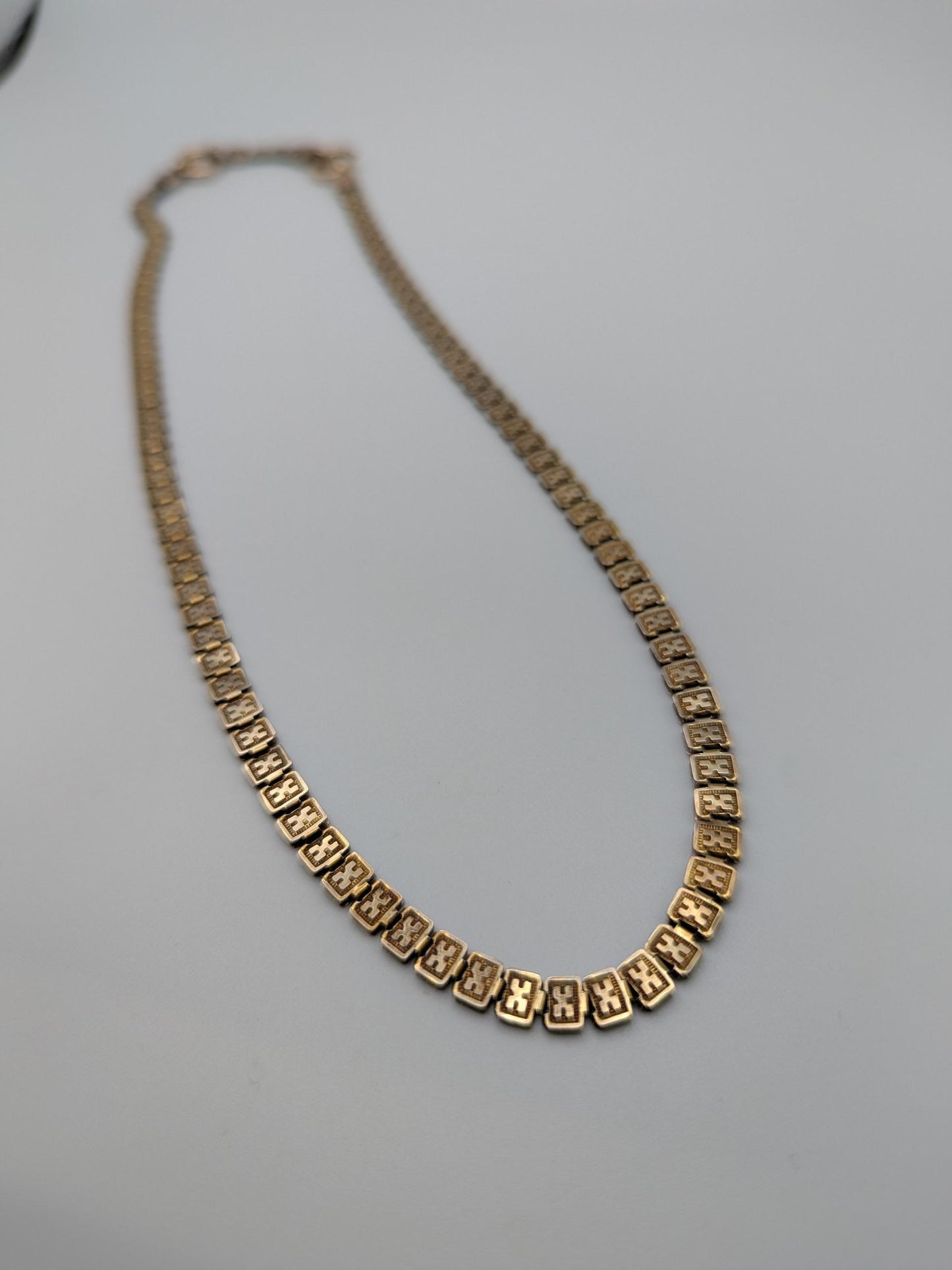 European 9k Antique Victorian HEAVY 15gr Gold Link Book Chain Necklace 20"