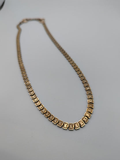 European 9k Antique Victorian HEAVY 15gr Gold Link Book Chain Necklace 20"