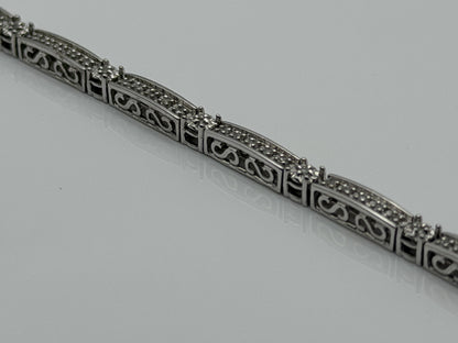 14k Heavy 7.9 gram Diamond Bracelet 7" Tennis Style Solid Gold Bracelet