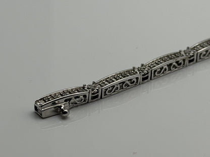 14k Heavy 7.9 gram Diamond Bracelet 7" Tennis Style Solid Gold Bracelet